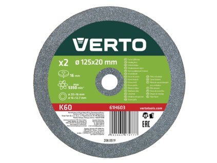 kotouč brusný  •125x20 do stol.br. 2ks Verto