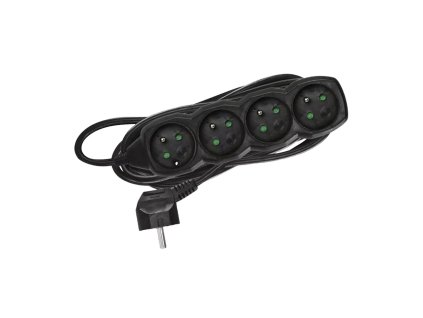 EMOS Prodlužovací kabel | černý 4 zásuvky, 230 V / 5 m, (1 mm²)