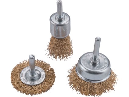 kartáče pomosazené, sada 3ks, O 25-50-50mm