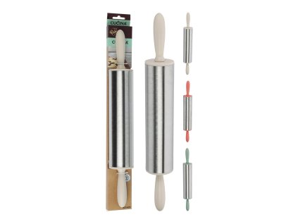 váleček na těsto obouruč.44x6cm, nerez/PH rukojeť mix barev