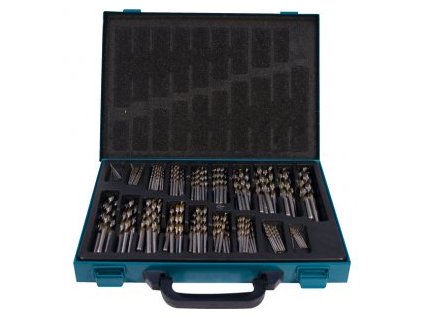 Makita D-30564 sada vrtáků s válcovou stopkou do kovu HSS-TiN 170 ks v plastovém kufru STOP