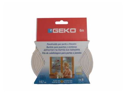 GEKO - Těsnění do oken samolepící PVC 9x3mm/ 6m - bílé