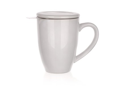 hrnek 350ml BÍ keramický, víčko+nerez sítko