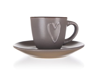 šálek + podšálek  80ml HEART HN keramický
