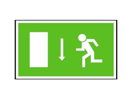 Panáček šipka dolů a dveře - plastová tabulka 210x123mm