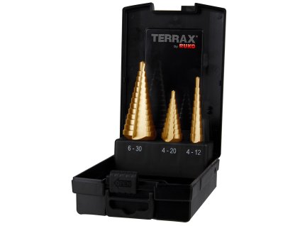 RUKO Sada stupňovitých vrtáků do kovu Terrax Tin | 4-12, 4-20, 6-30 mm