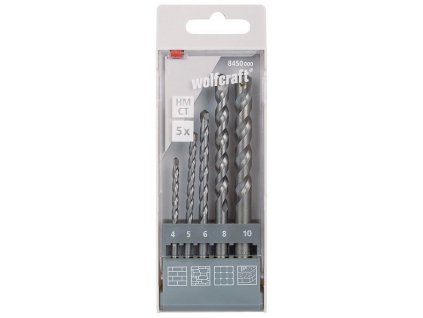 WOLFCRAFT - Vrták HM 4-10mm, sada 5ks