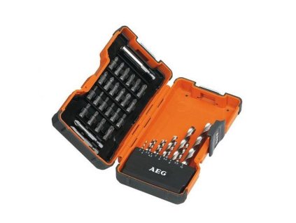 Vrtáky a šroubovací bity AEG do kovu HSS-G, sada 35ks