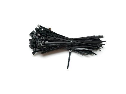 Stahovací pásky PS černá 3,5x200mm, 100ks