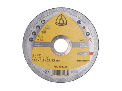 KLINGSPOR Kotouč řezný A 100 | 125x1,6x22,2 mm