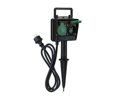 Zahradní sloupek IP44, 2 zásuvky, gumový kabel 1,5m