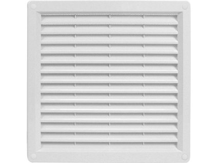 Větrací mřížka s rámečkem a síťovinou 300x300 bílá