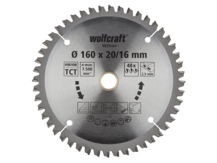 Wolfcraft Wolfcraft pilový kotouč jemné řezy ø160x20,16 Z48 6620000