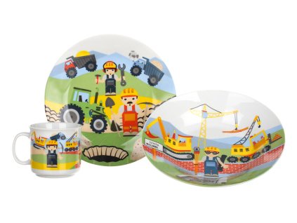 sada jídelní dětská THE BUILDERS 3díl. keramická