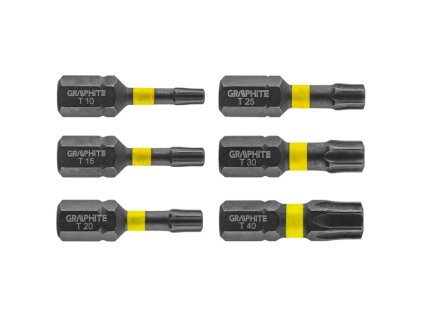 bit úderový sada TX10/15/20/25/30/40 x 25 mm, 3 ks Graphite