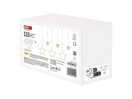 LED vánoční závěs – hvězdy, 185x105 cm, vnitřní, teplá bílá