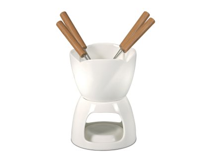 fondue na čokoládu COLLEZIONE BIANCA sada 6díl. keramická