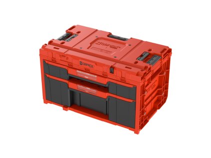 QBRICK Box plastový s organizérem plastový QBRICK ONE Drawer 2 Plus Toolbox 2.0 Red Ultra HD, 2 zásuvky | 587x380x340 mm