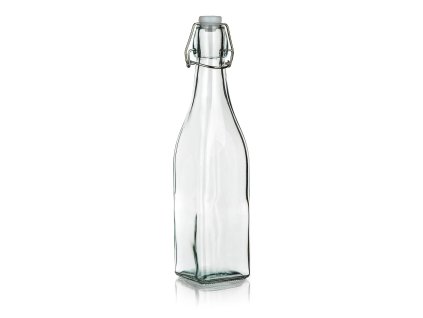láhev s pákovým uzávěrem  500ml hranatá skleněná YARA
