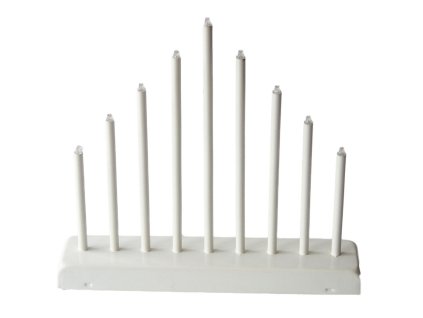 svícen vánoční  9 svíček LED,teplá BÍ,kov.,26x31x5,5cm,2xtuž.AA ba