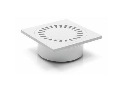 Podlahová vpusť spodní D 50/55 150x150mm, bílá