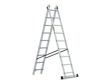 Žebřík hliníkový Drabest, 2x9 PRO, 2-dílný PROFI