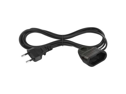 Dvoužilový pohyblivý přívod 1,5 m / 1 zásuvka / černý / PVC / 0,75 mm2