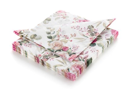 ubrousky 33x33cm PINK ROSE 3vrstvé (20ks)