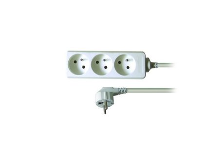 SOLIGHT - prodlužovací přívod 3x1,0mm2 bílý 3x zásuvka - 2m