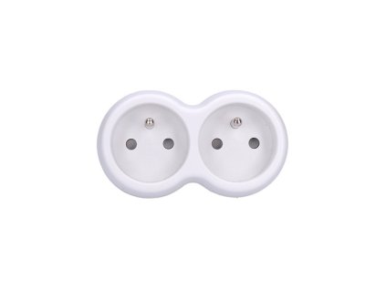 SOLIGHT - rozbočka 2x 10A, bílá-šedá