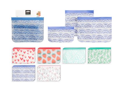 sáček se zipem UNI sada 3díl. mix dekorů