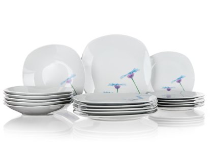 sada jídelní BLUE DAISY square 18díl. porcelánová
