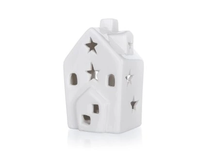 dekorace LED DOMEČEK porcelán.BÍ (var.1)