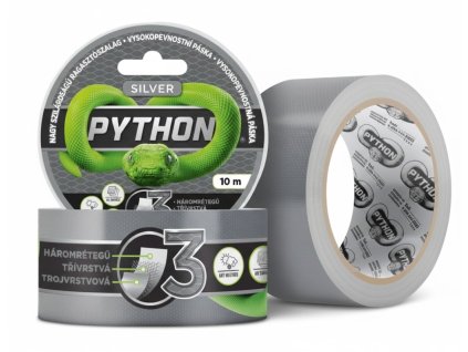 PYTHON - Vysokopevnostní páska - 10 M Stříbrná