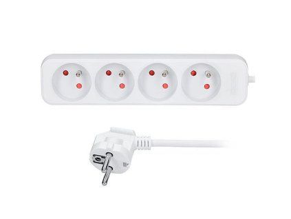 Prodlužovací přívod 4z , 5m, 3x1mm2, bílý