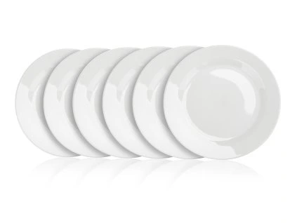 talíř mělký 24cm BASIC porcelánový BÍ (6ks)