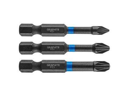 bit úderový PZ1/2/3 x 25 mm, 3 ks Graphite