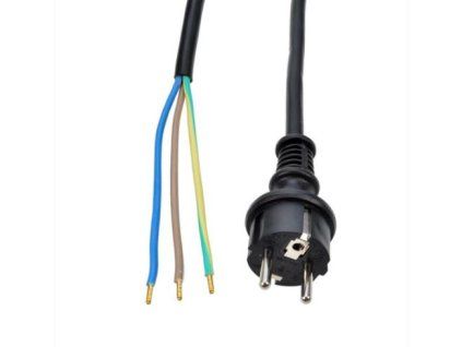 SOLIGHT - flexo šňůra/kabel 3G1,5mm2 gumová černá - 2,5m