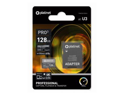 PLATINET PMMSDX128UIII microSDXC karta a adaptér SD 128GB