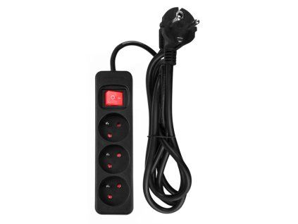 kabel prodlužovací 1,5 m, 3x1,5 mm2, 3G, černý, ON/OFF NEO TOOLS