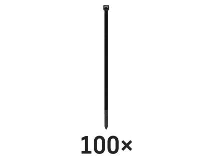 Stahovací páska 100×2,5 mm, černá, 100 ks