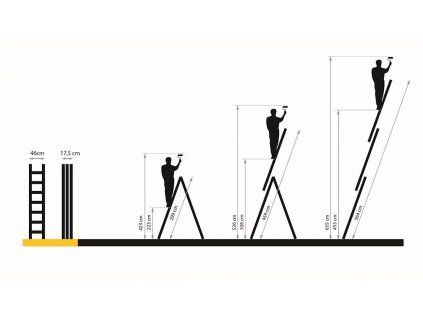 Žebřík hliníkový Drabest, 3x11, BASIC