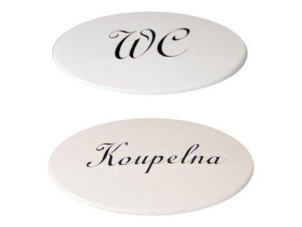 štítek WC + KOUPELNA PH BÍ sada 2díl.