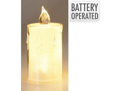 dekorace SVÍČKA 10,5cm LED TRA