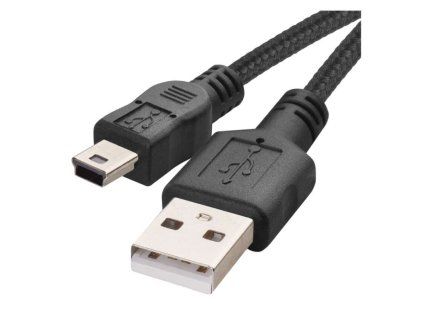 Nabíjecí a datový kabel USB-A 2.0 / mini USB-B 2.0, 2 m, černý