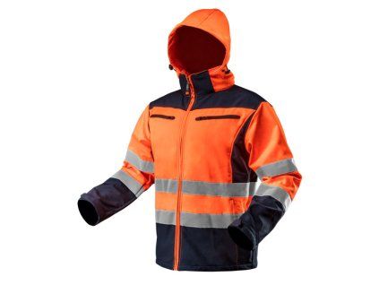 bunda reflexní softshell kapuce oranž, vel.  XL NEO tools