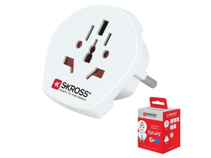 Skross cestovní adaptér ČR (svět-Evropa) zemněný