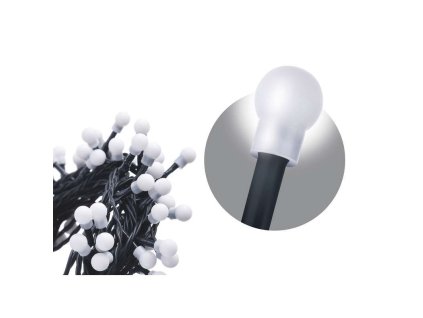 EMOS-ZY2028 200LED 20m vánoční řetěz kuličky, studená 8 programů