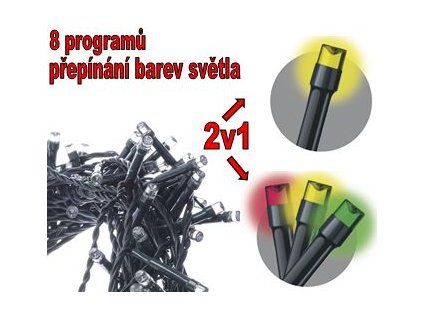 EMOS-ZY2013 100LED  10m řetez 2v1 teplá a barevná