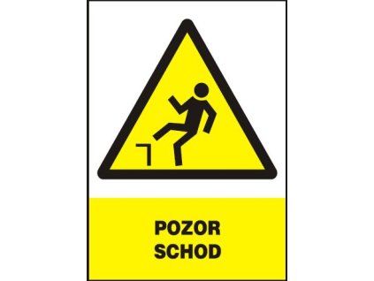 Pozor schod - plastová tabulka A4